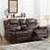 Jepum 77.6" Top-Grain Genuine Leather Manual Reclining Loveseat Sofa, 2-Seater Recliner Couch with Storage and Cupholders