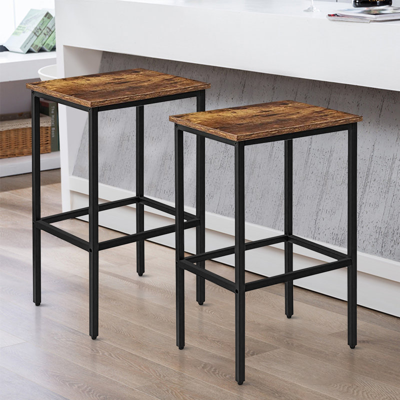 Eva-Maria Counter Stool with Metal Frame (Set of 2)