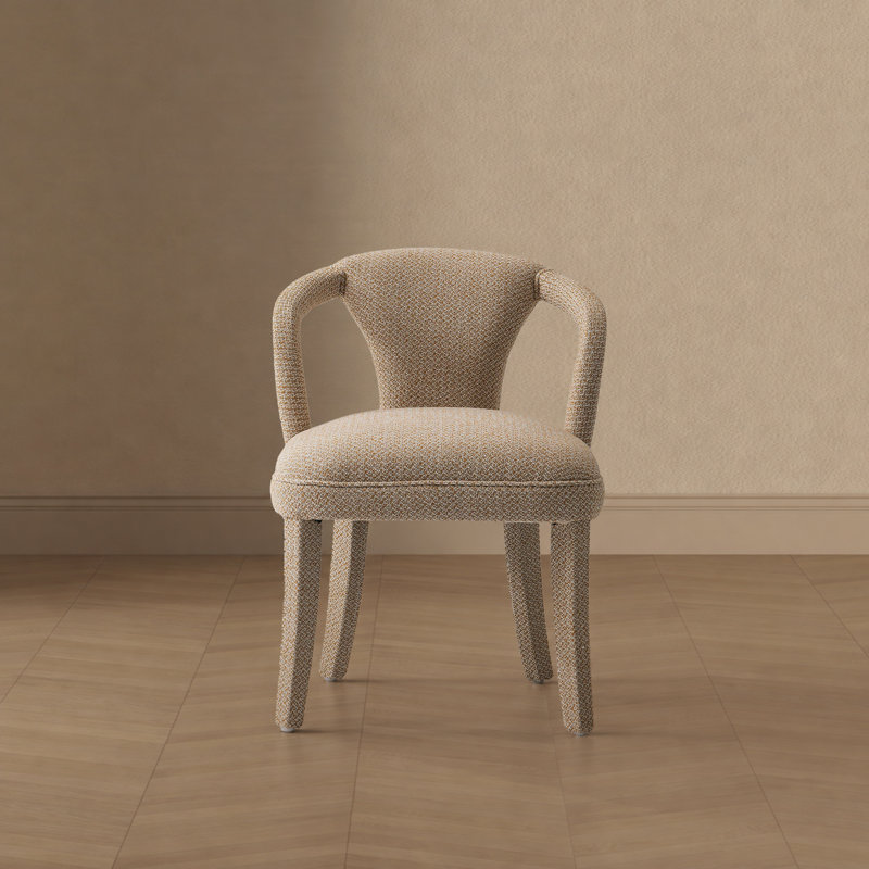 Chaise de salle à manger rembourrée Palmer, Poussière dorée