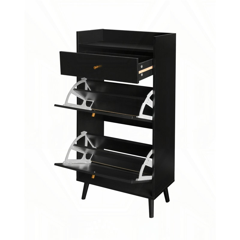 Rattan Allen 2 door 1 drawer cabinet, Black
