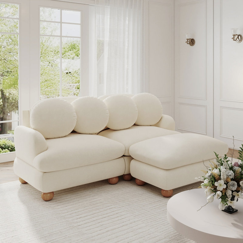 Upholstered 68 " Chenille Loveseat