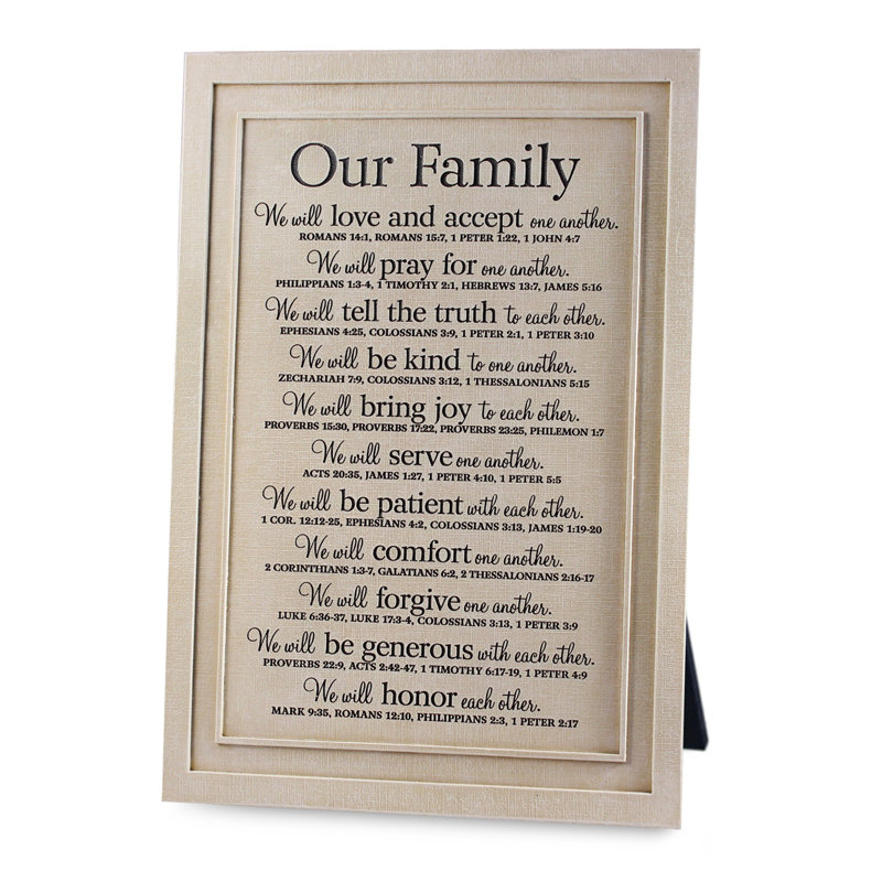 Plaque de table Erlyne Our Family 12 "H, Anglais anglais