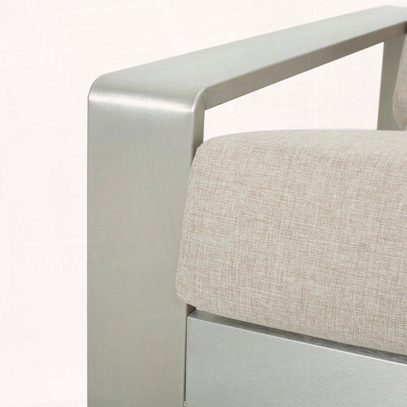 Ensemble de 2 chaises longues en aluminium au design ergonomique, Beige