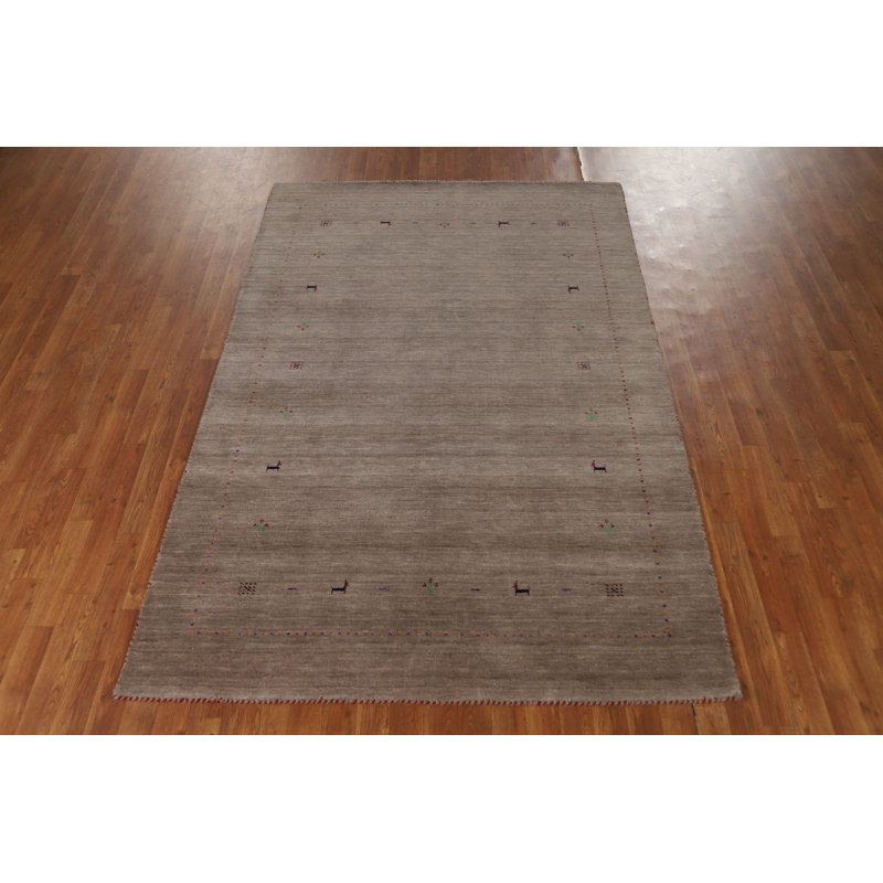 Tapis brun brun Gabbeh 5 x 8