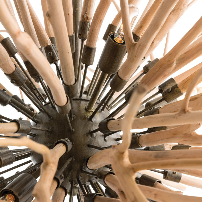 Finch 8 - Light Chandelier, Wood