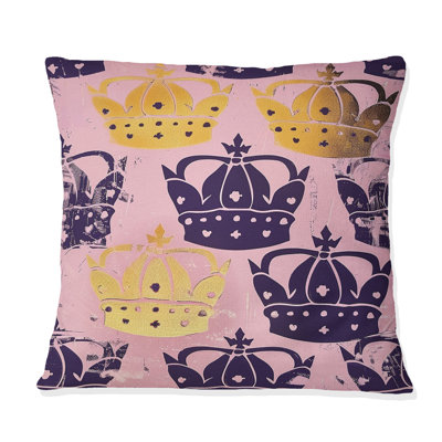 Coussin décoratif mauve et doré Royal Crown II - enfants