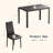 Modern 5-Piece Dining Room Set with Glass Top Table and 4 Upholstered High Back Chairs, Kitchen Table and Chairs for Dining Room, Kitchen & Small Spaces-1543269935-1499582873