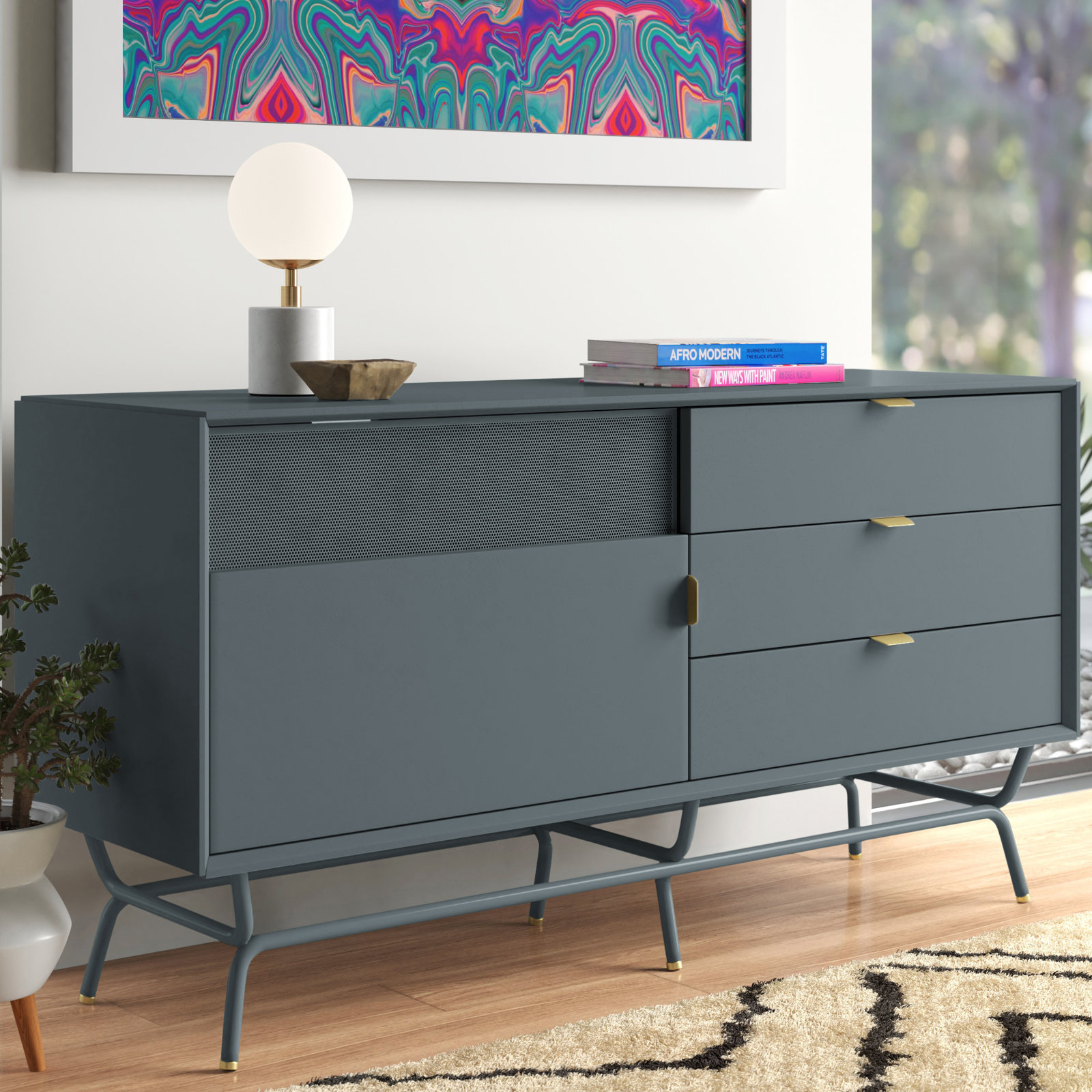 Dang 56'' Media Console, Marine Blue