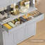 Garde-manger en bois 74 po avec tablette à micro-ondes et tablettes réglables, blanc-125400408