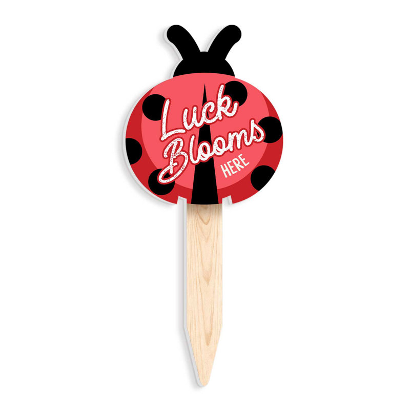 Highland Home Luck Blooms Decorative Ladybug Shaped Garden Stake