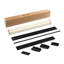 Lit plateforme en bois massif noir avec lattes en bois sans sommier simple à assembler 12 po classique-2013321022