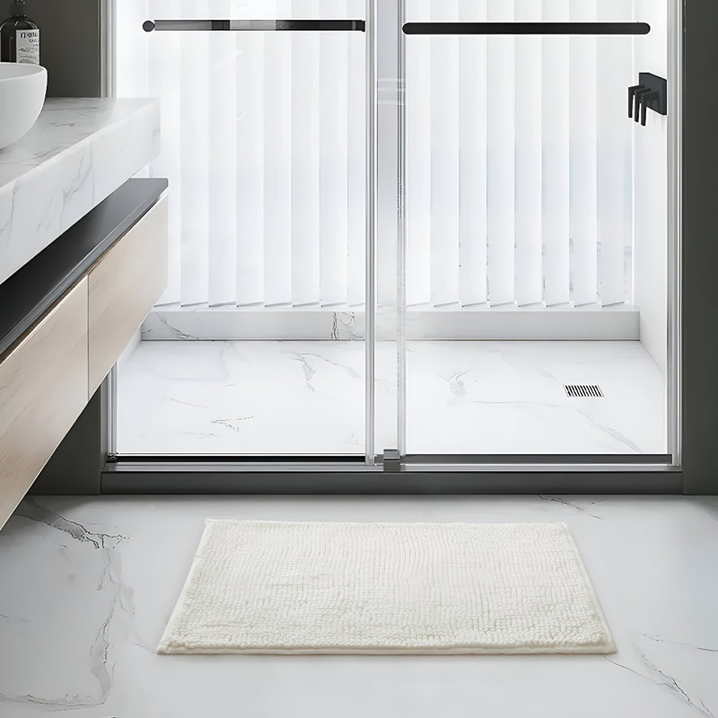 Sylvin Non-Slip Indoor Door Mat, 40cm W x 60cm L, White