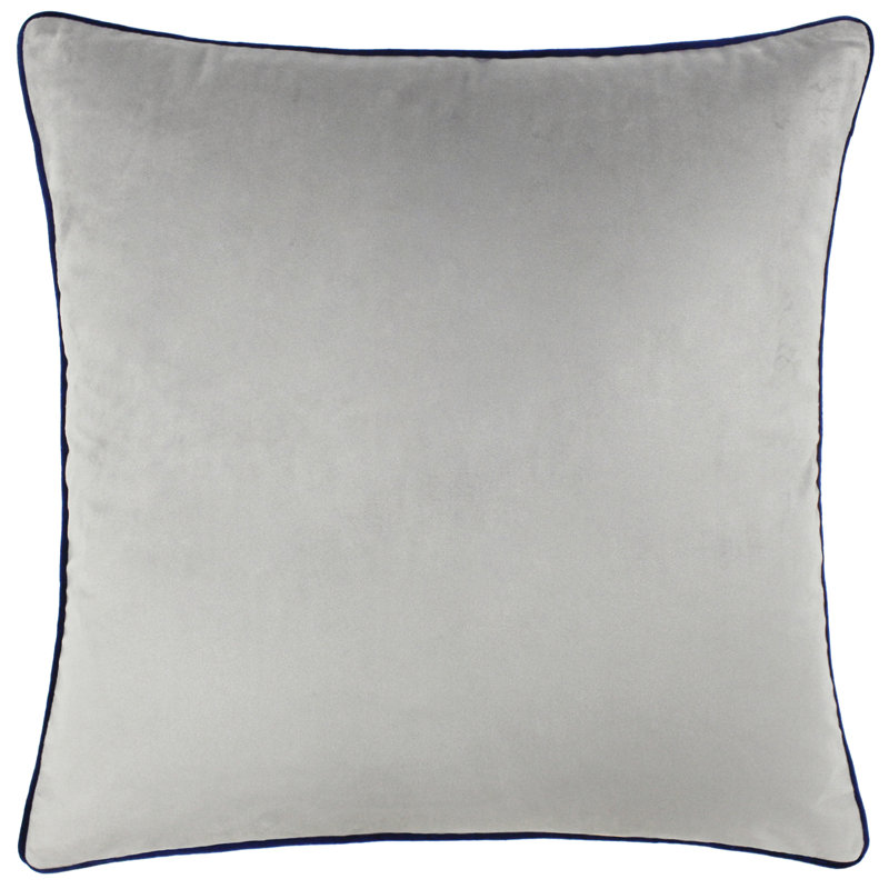 Meridian Square Cushion, Feather, Silver/Navy, Square 45cm