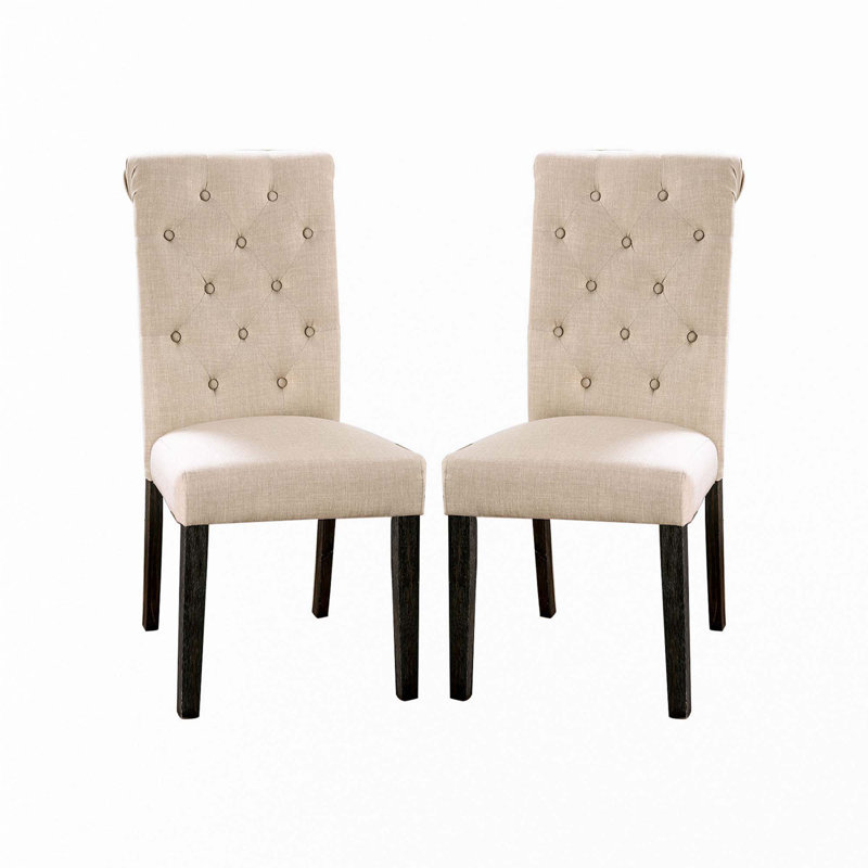 Ensemble de 2 chaises de salle à manger rembourrées en tissu