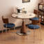 Beige + cristal-crème + brun + pierre frittée ronde argentée + bois massif + table de salle à manger en acier inoxydable-133260579
