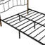 Lit double en métal avec tête et pied de lit ondulés-129448504