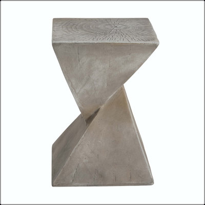 TESS Modern Side Table - Hourglass Twist Shape, Black, No Assembly