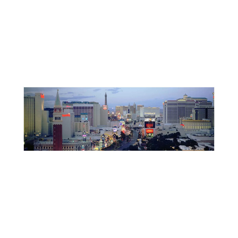 High Angle View Of Buildings In A City, The Strip, Las Vegas, Nevada, USA - Wrapped Canvas Panoramic Print