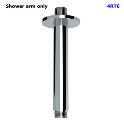 Bras de douche à fixation au plafond rond en laiton 6 po Topcraft, composant de douche universel pour pomme de douche à effet pluie