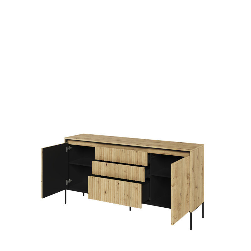 Amichai 166cm Sideboard, Oak Artisan/Black