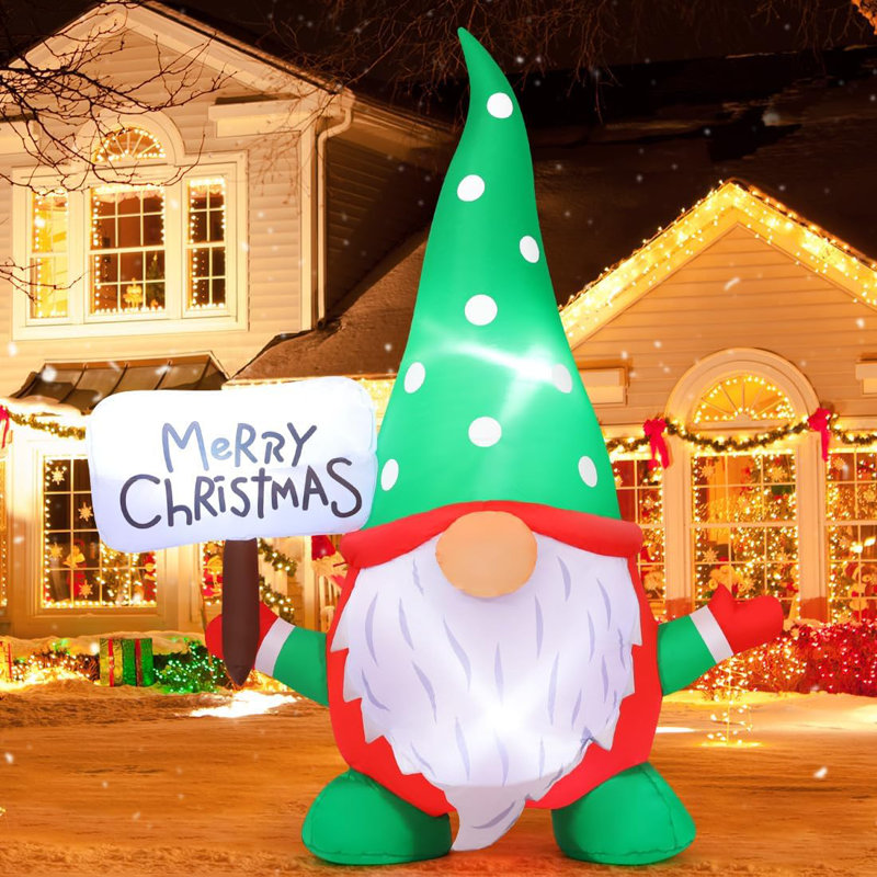 Gnome gonflable de Noël avec lumières DEL