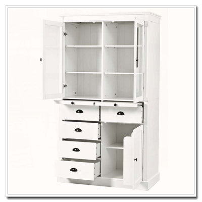 72''H Kitchen Pantry, 40''x20'' Widen Display Storage Cabinet with Glass Doors