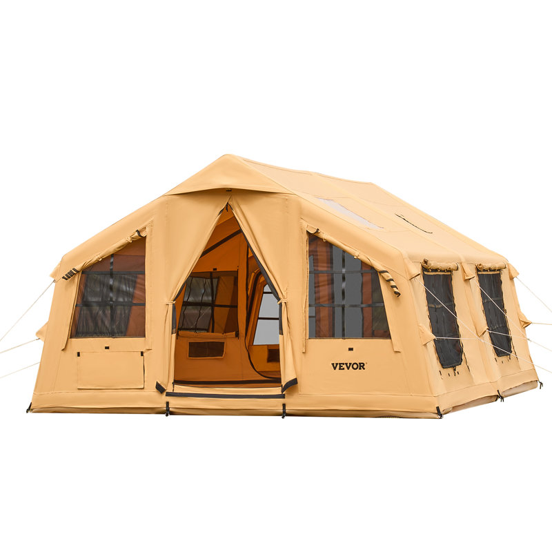 Tente gonflable de camping pour 12 à 16 personnes avec pompe et installation facile