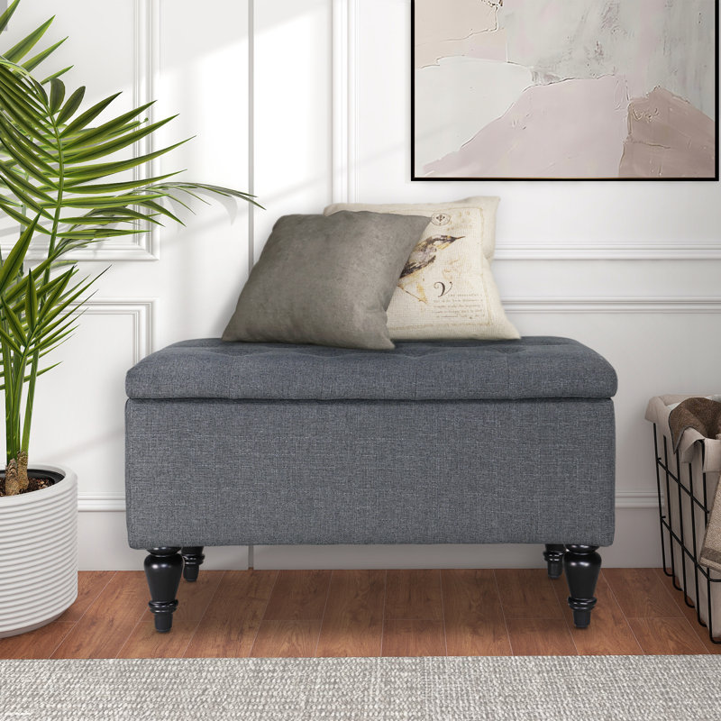 Banc de rangement rembourré Brenicia, gris