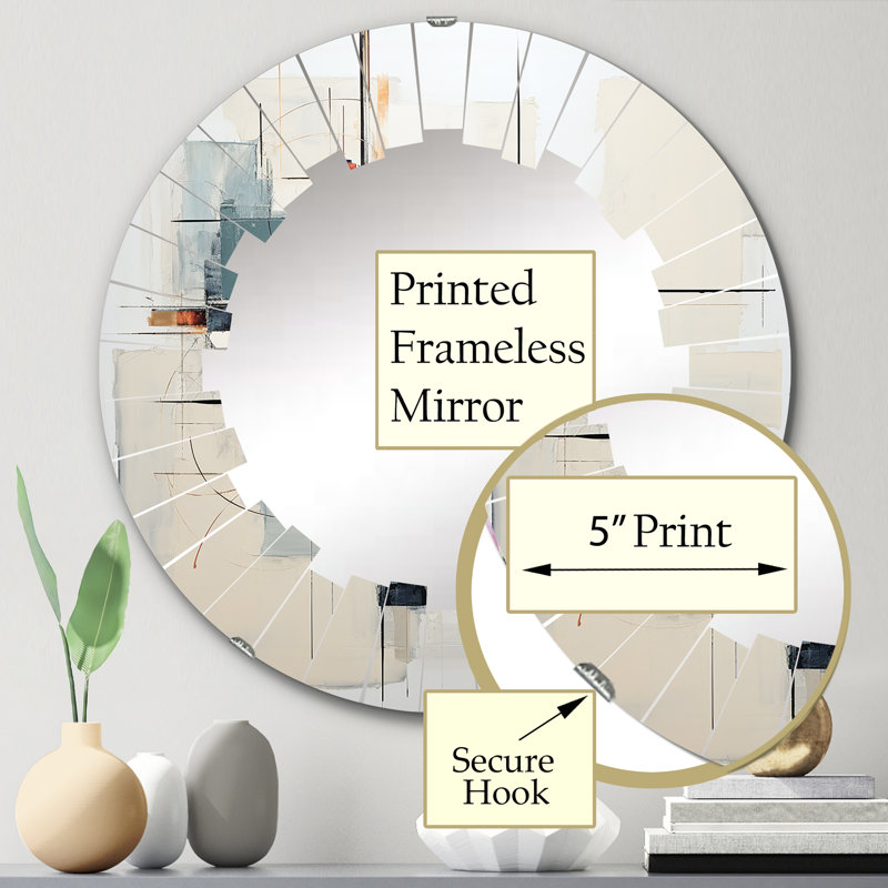 Furquhart - Miroir mural moderne rond, 24 po x 24 po