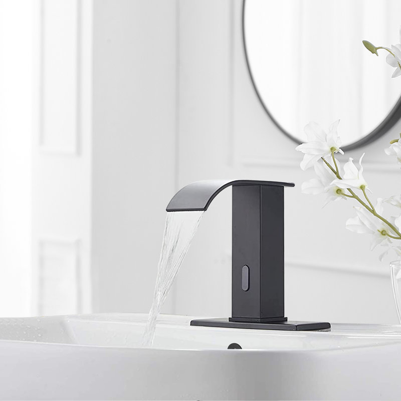 Single-Hole Bathroom Faucet with Drain Assembly, Matte Black