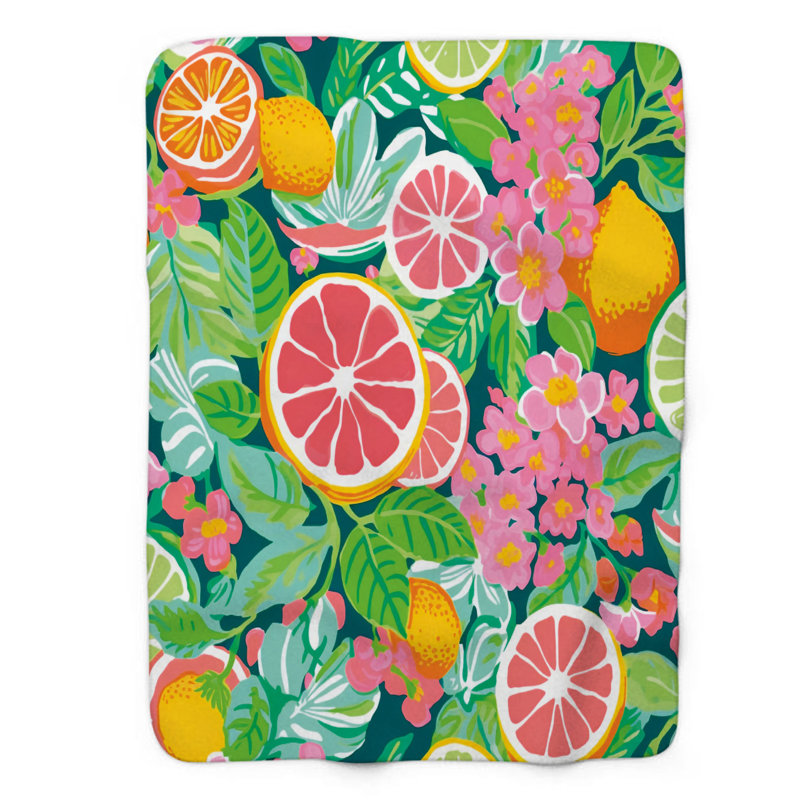 Collection Exotic Fruit - couverture en sherpa de qualité supérieure 1 pièce, Lit simple
