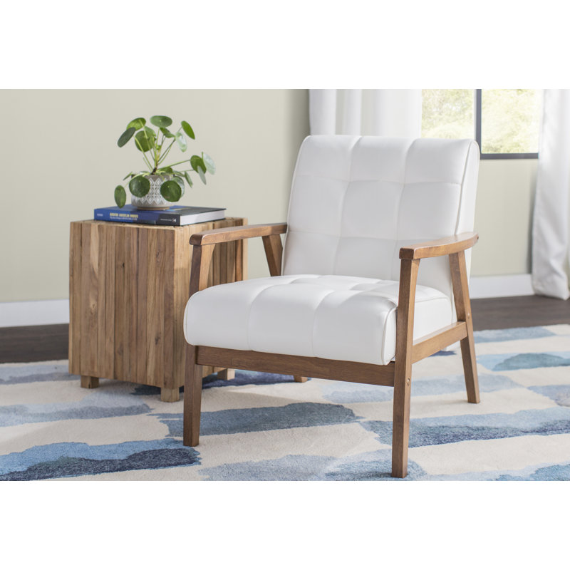 Fauteuil Dorchester, Simili cuir blanc