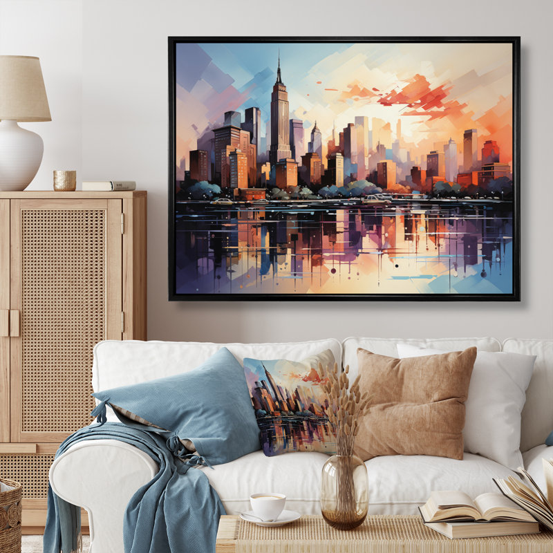 Pop Art New York II, reproduction d'art sur toile, H 12 po x l 20 po x P 1 po, Cadre flottant noir