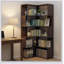 Bibliothèque d'angle à 6 niveaux, présentoir autoportant en forme de L de 66 pouces de hauteur avec baffle pour le salon, la chambre à coucher et le bureau personnel
