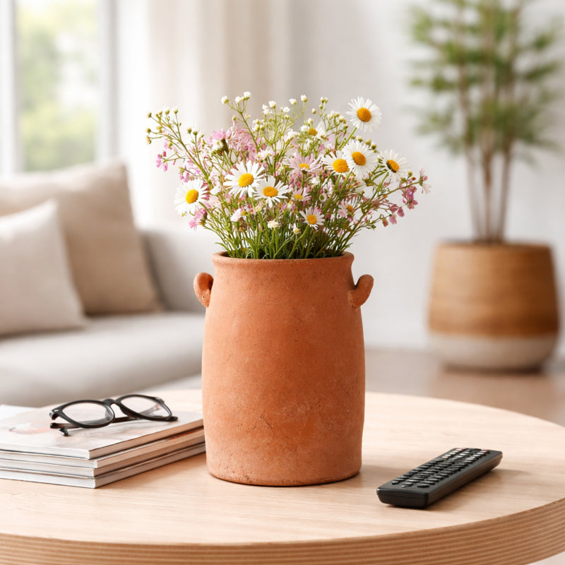 Vase de table Hooge Rustic Charm, 8 x 7 x 6, Rouge