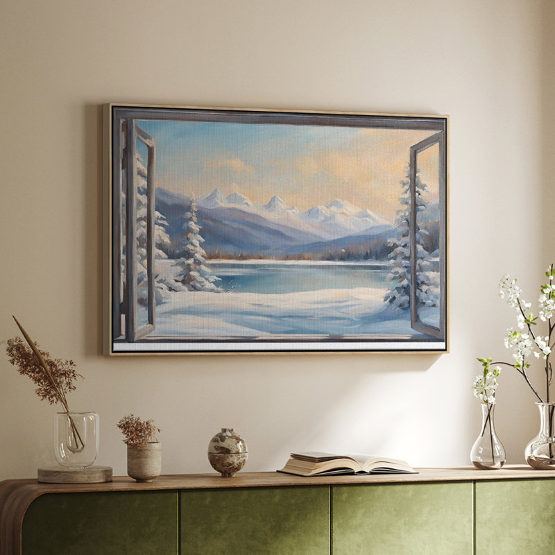 «Vintage Landscape - CCXV» sur toile, Bois naturel, H 25 po x l 37 po