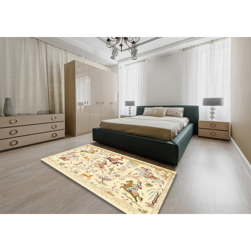 Tapis traditionnel lavable à la machine Makario, Rectangle 5 pi x 7 pi