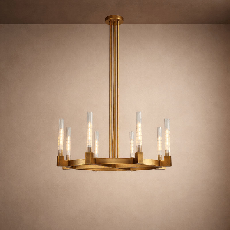 Monroe Aged Brass Candle Chandelier