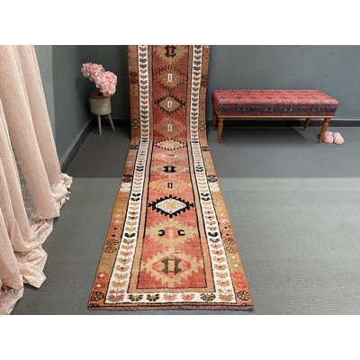 Tapis bohémien en laine 31,5 x 155,5 pouces
