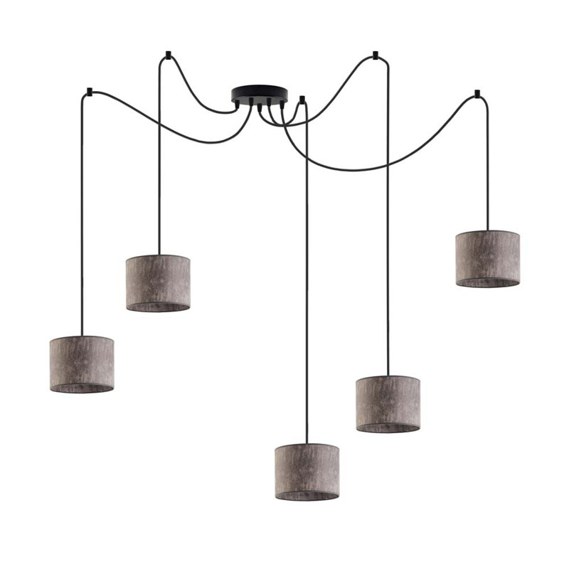 Odonoghue 5 - Light Pendant, Grey Melange, Black