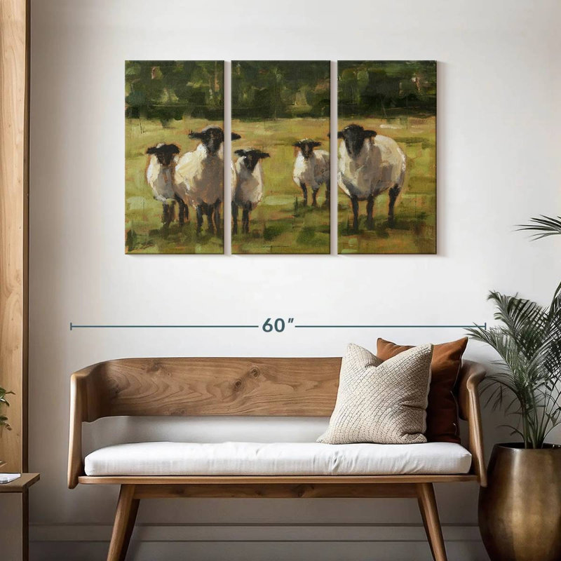 Famille de moutons Brampt I, H 28 po x l 45 po