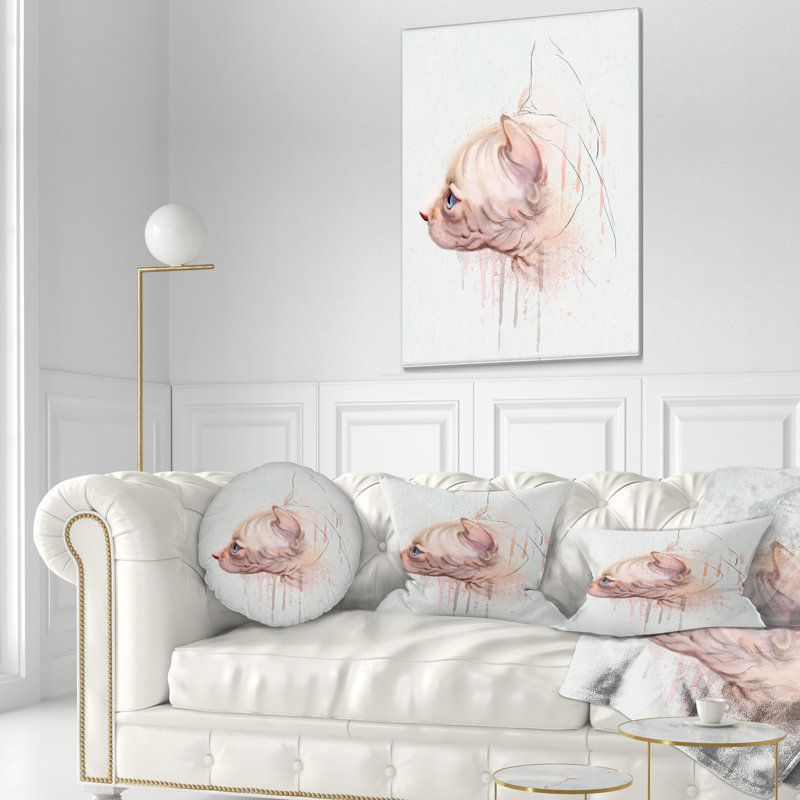 Coussin lombaire à motif d'aquarelle, Rectangle, 12 po x 20 po