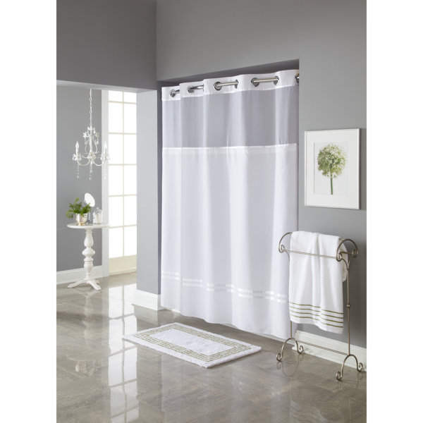 Hookless Escape 45 Bath Window Curtain Panels in White