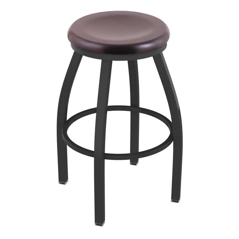 XL 802 Misha Swivel Stool, Pewter, Dark Cherry Maple, Extra Tall (36” Seat Height)