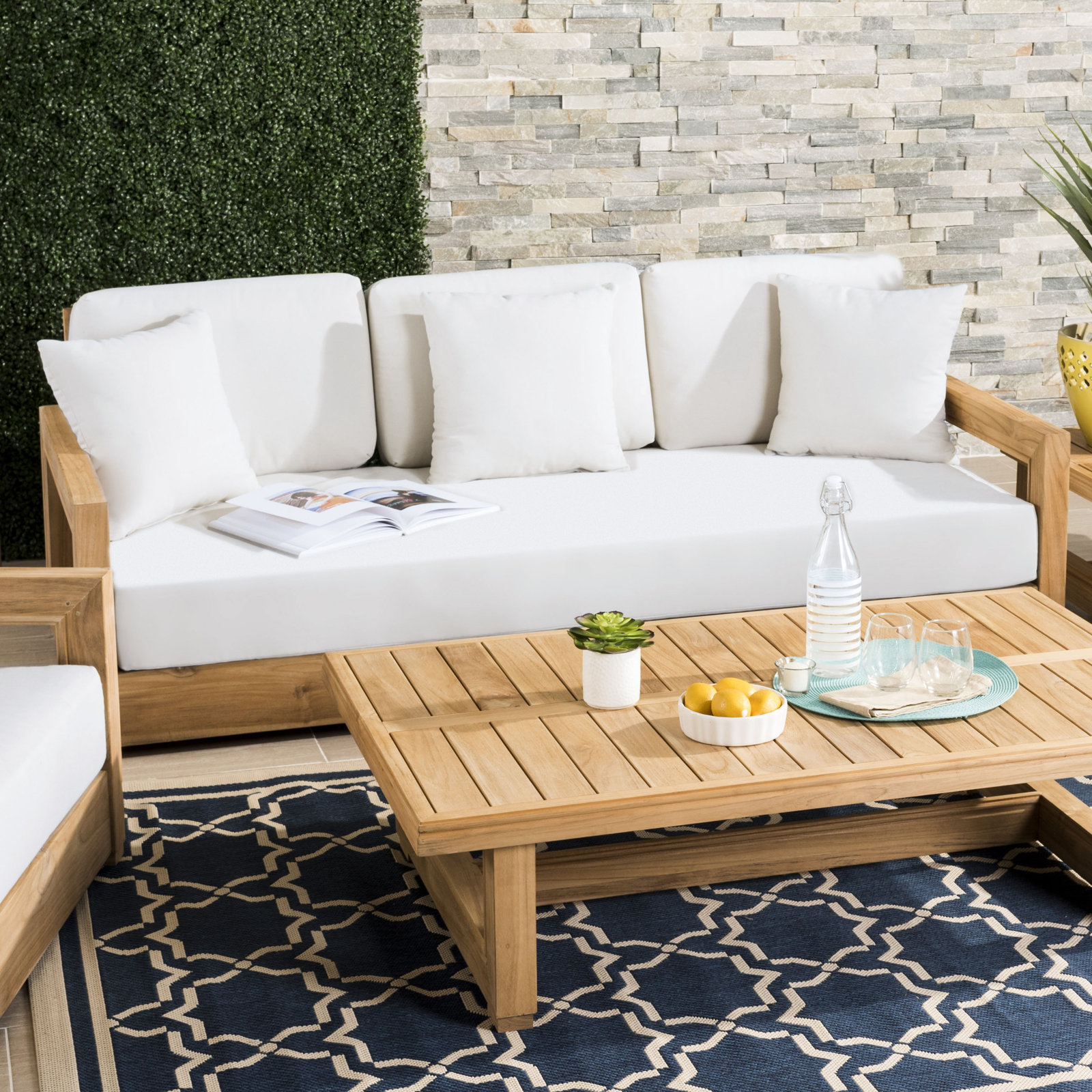 Melrose Outdoor Sofa Cushion Cover, White