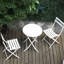 Bistro blanc pliable à 3 patios - Chaises et table pour l'extérieur et 2 chaises, ensemble