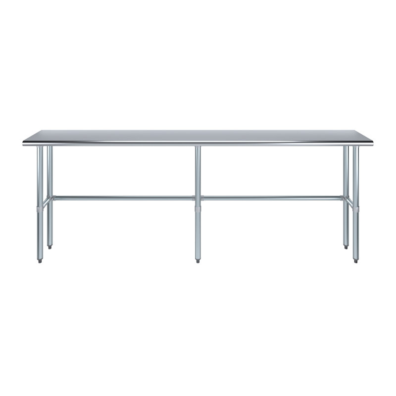 Table de travail en acier inoxydable, H 35 po x L 96 po x L 14 po