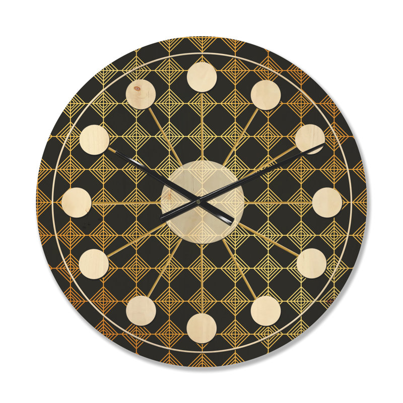 Horloge murale de luxe à géométrie métallique I, Moyen
