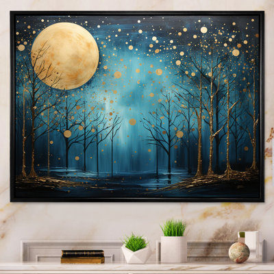 Azure Ascension Moonlight Forest - Moon Large Wall Art