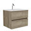 Meuble-lavabo mural 24 po en chêne brut avec lavabo intégré en céramique avec trop-plein, grand meuble-lavabo flottant de rangement pour salle de bain moderne, pré-assemblé